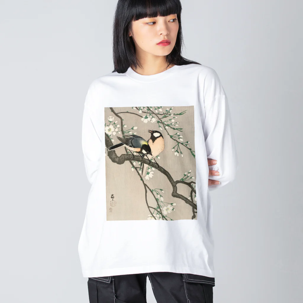 MUGEN ARTの小原古邨　桜の枝に四十雀 Ohara Koson 日本のアートTシャツ＆グッズ Big Long Sleeve T-Shirt