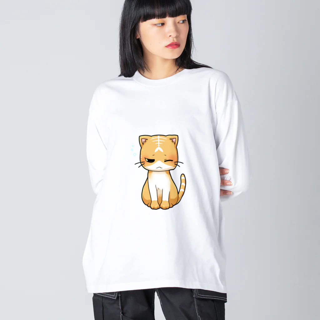 ほっけにゃんの眠たいほっけにゃん ビッグシルエットロングスリーブTシャツ