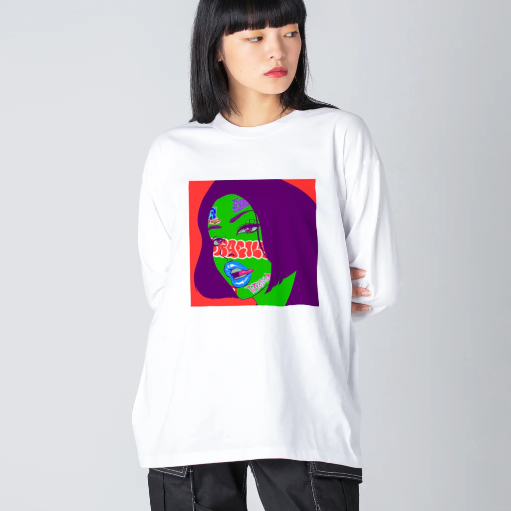 YOUJIN -ART GALLERY-のWicked Face Big Long Sleeve T-Shirt