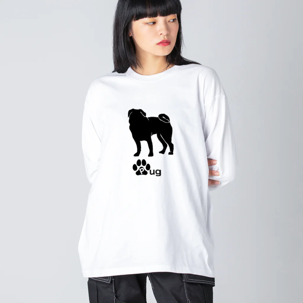 bow and arrow のパグ犬 Big Long Sleeve T-Shirt