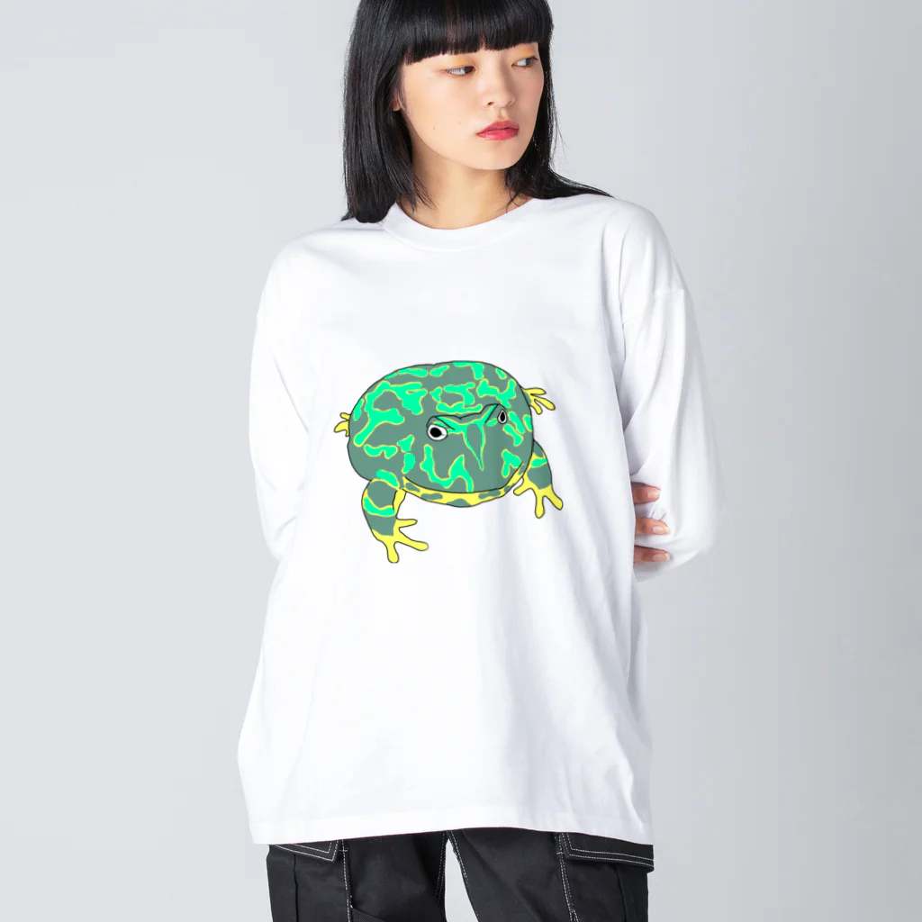 ヒル飼いのこでぶのベルツノガエルのゲコタロウ Big Long Sleeve T-Shirt