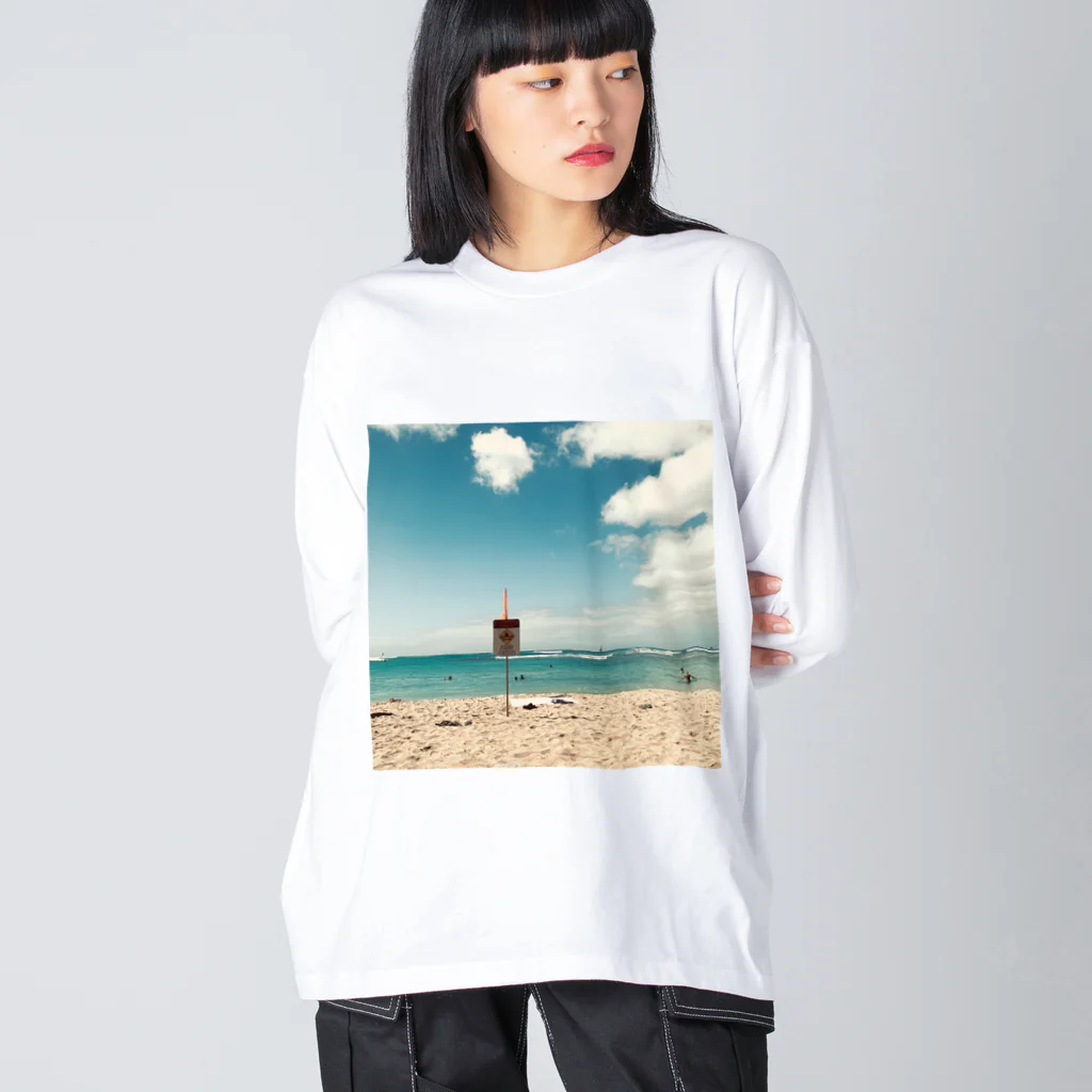 citron_citronの海、砂浜、空 ビッグシルエットロングスリーブTシャツ