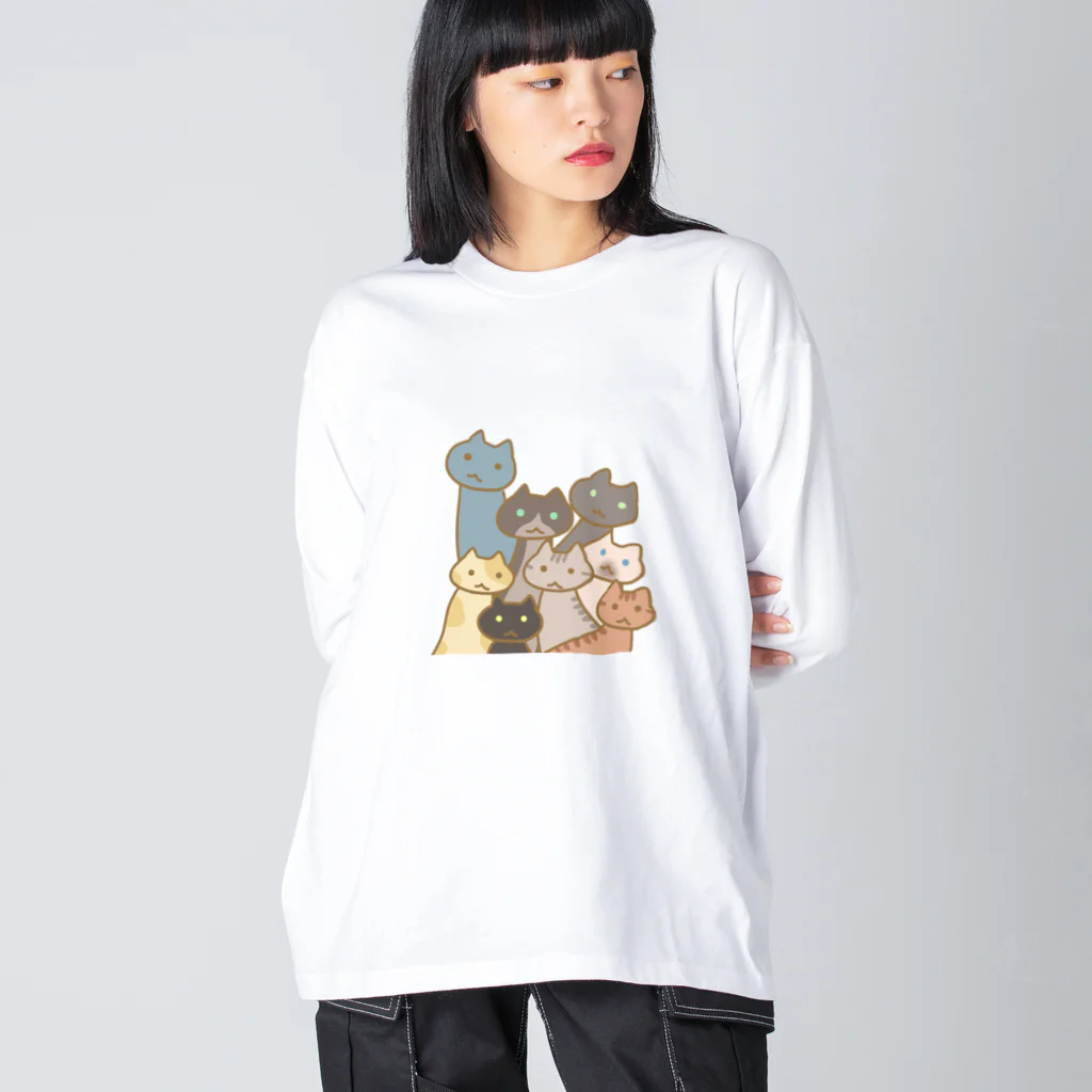 アトリエかののにゃんこ大集合 Big Long Sleeve T-Shirt