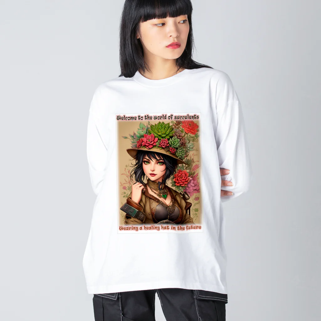 saayaan＠succulent_artistの多肉植物ショップの店員 Big Long Sleeve T-Shirt