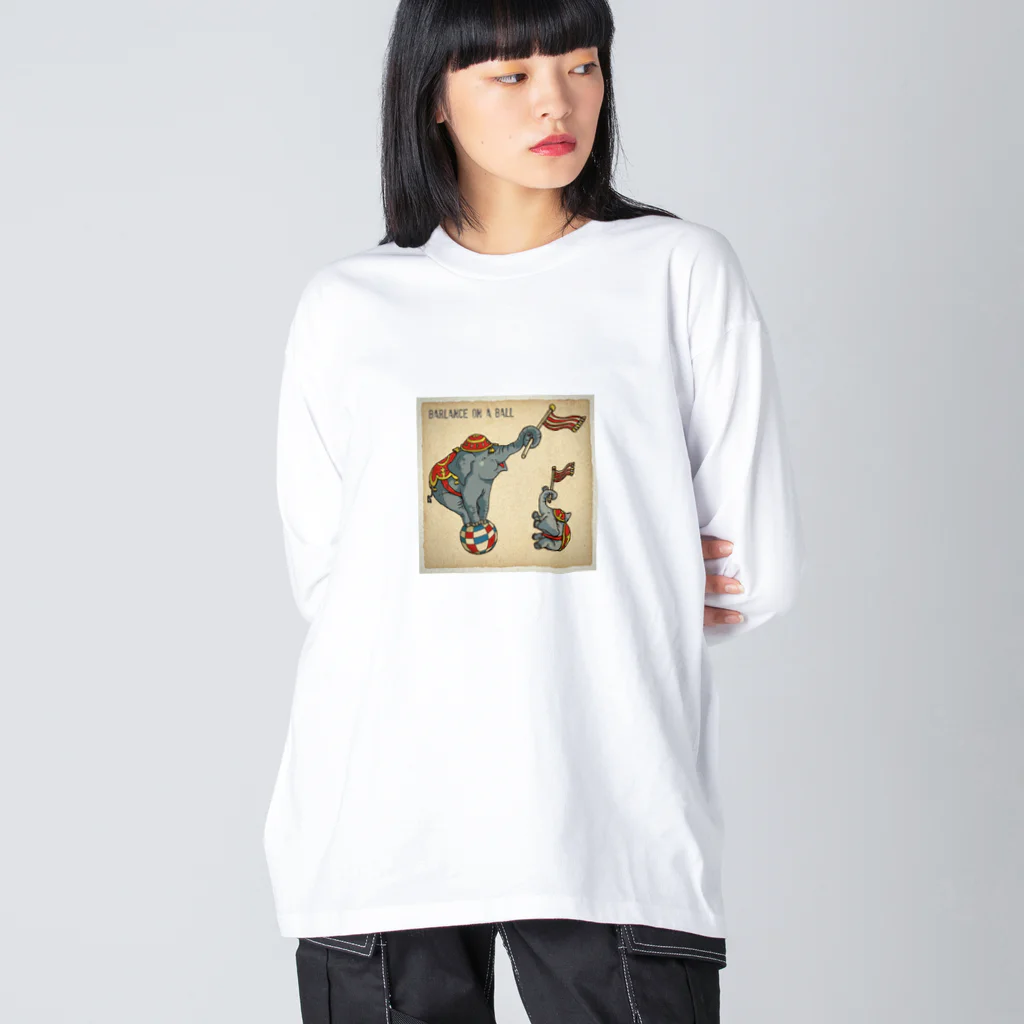 まつもトイズの玉乗りゾウさん Big Long Sleeve T-Shirt