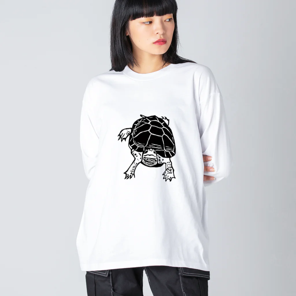 PADKA（ぱだか）のクサガメ Smiley Boggie ビッグシルエットロングスリーブTシャツ