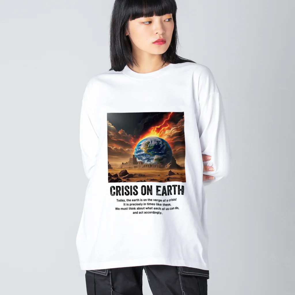 AI-assembleの地球の危機 Crisis on Earth ビッグシルエットロングスリーブTシャツ