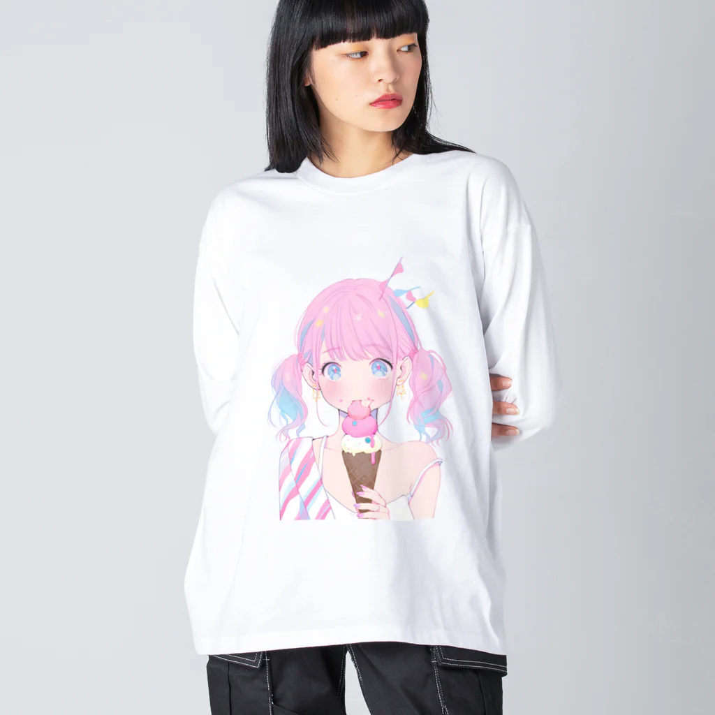 ヤバいTシャツ屋しゃんの暑い夏はアイスだ005 Big Long Sleeve T-Shirt