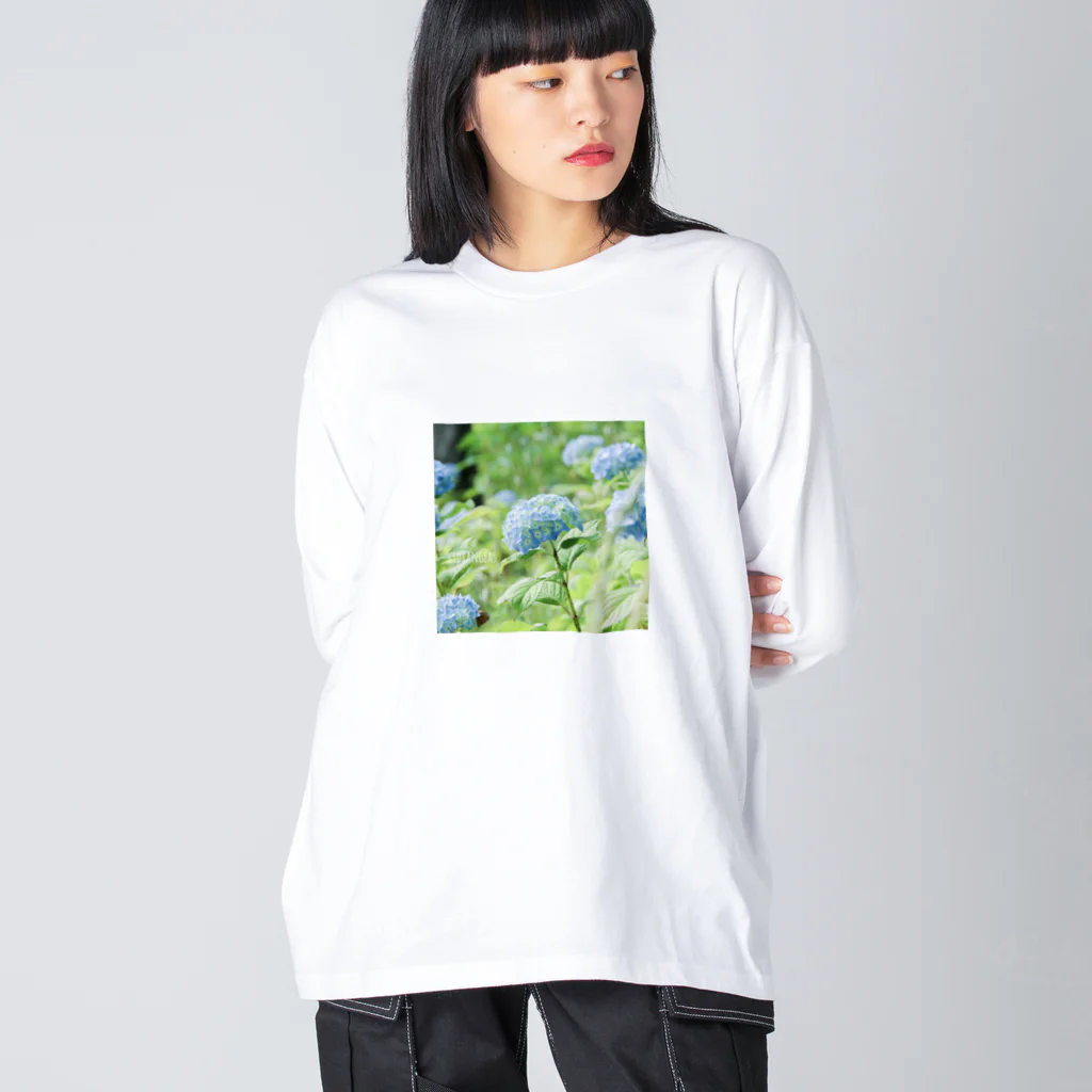 蛍石のhydrangeas ビッグシルエットロングスリーブTシャツ