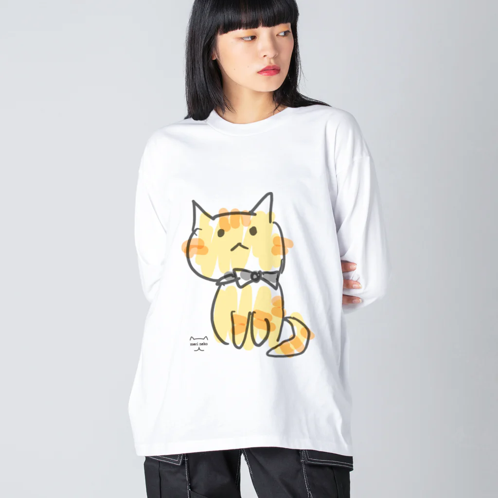 保護ねこカフェ もりねこのえびぞう ビッグシルエットロングスリーブTシャツ