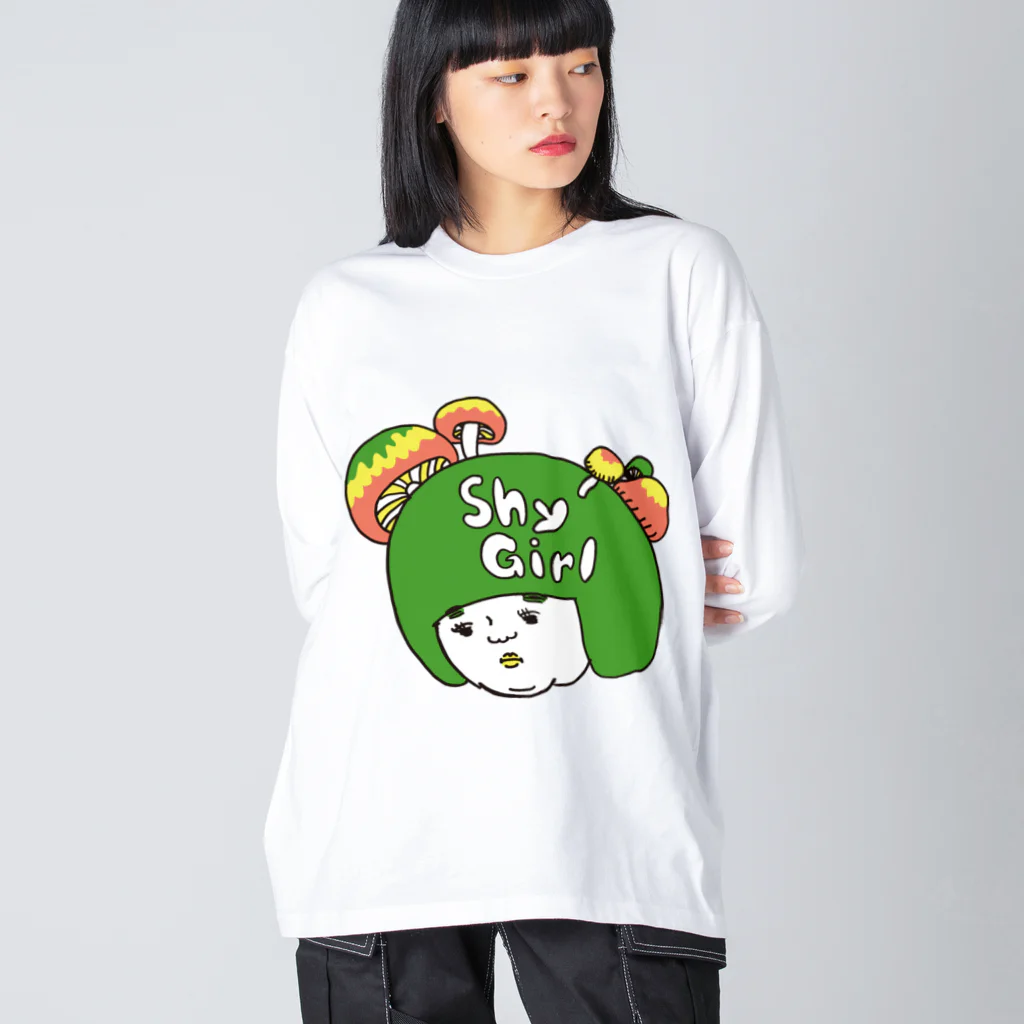 OKAMEのシャイガール Big Long Sleeve T-Shirt