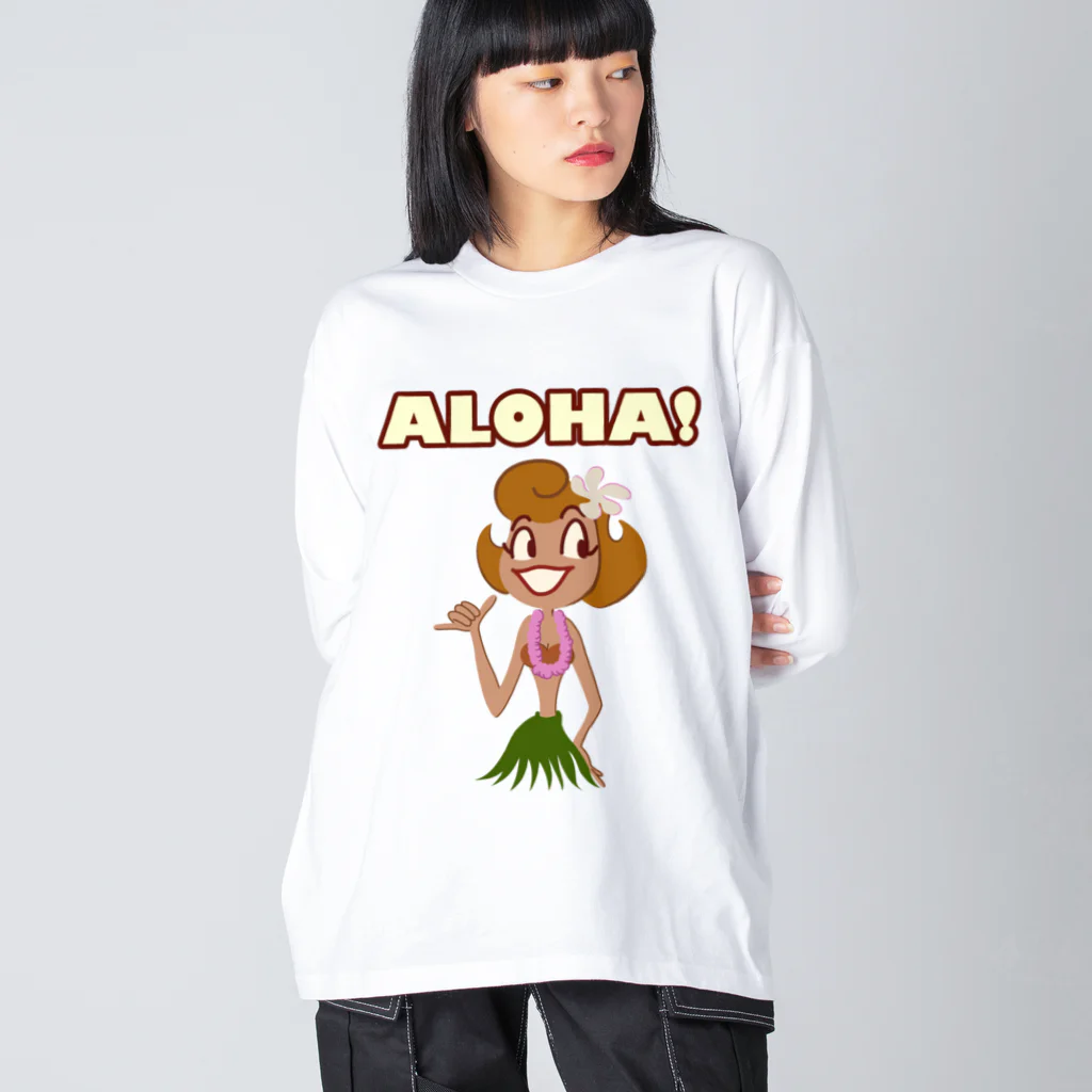 PPBOBBY13のALOHA Hula Girl ビッグシルエットロングスリーブTシャツ