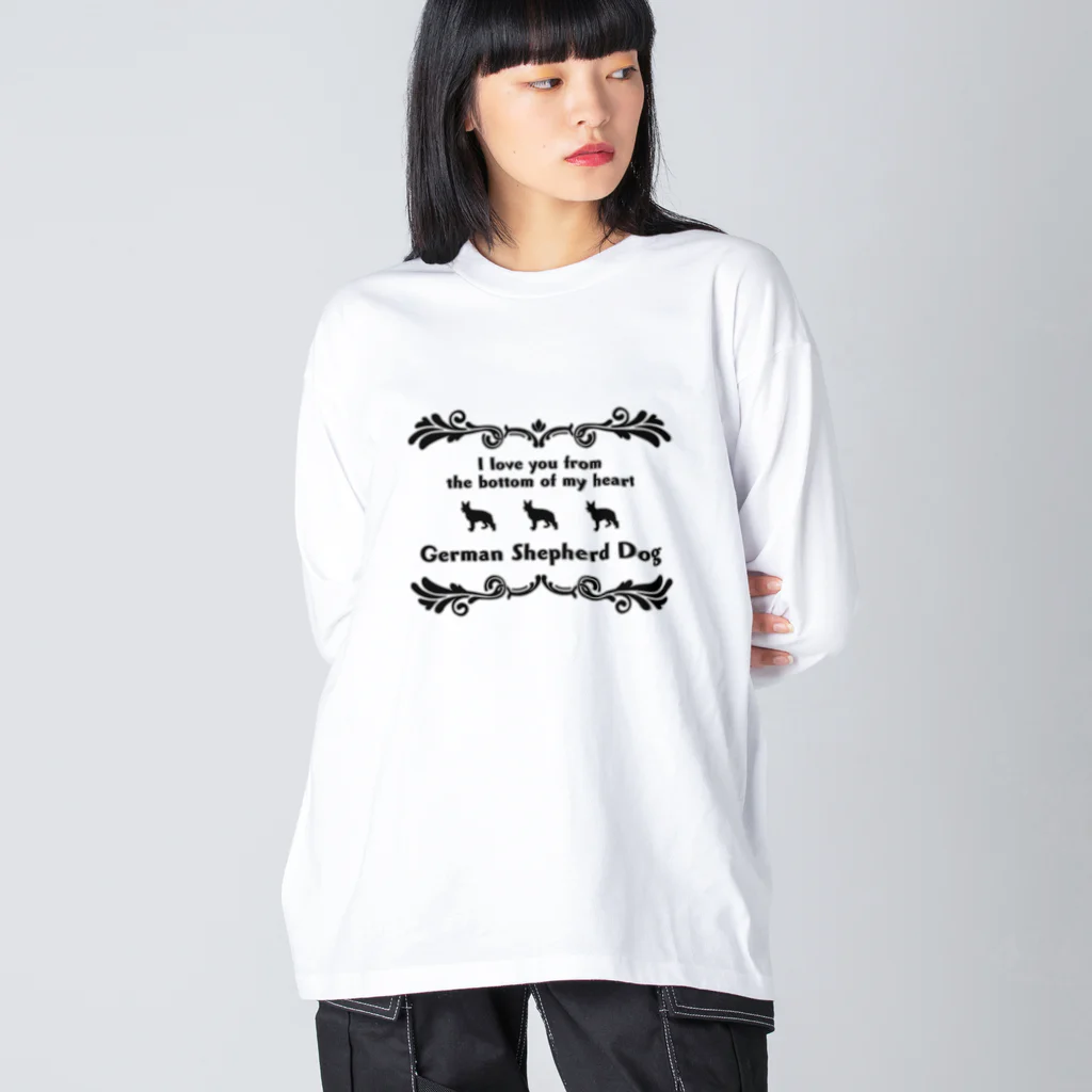 onehappinessのジャーマンシェパードドッグ　wing　onehappiness Big Long Sleeve T-Shirt