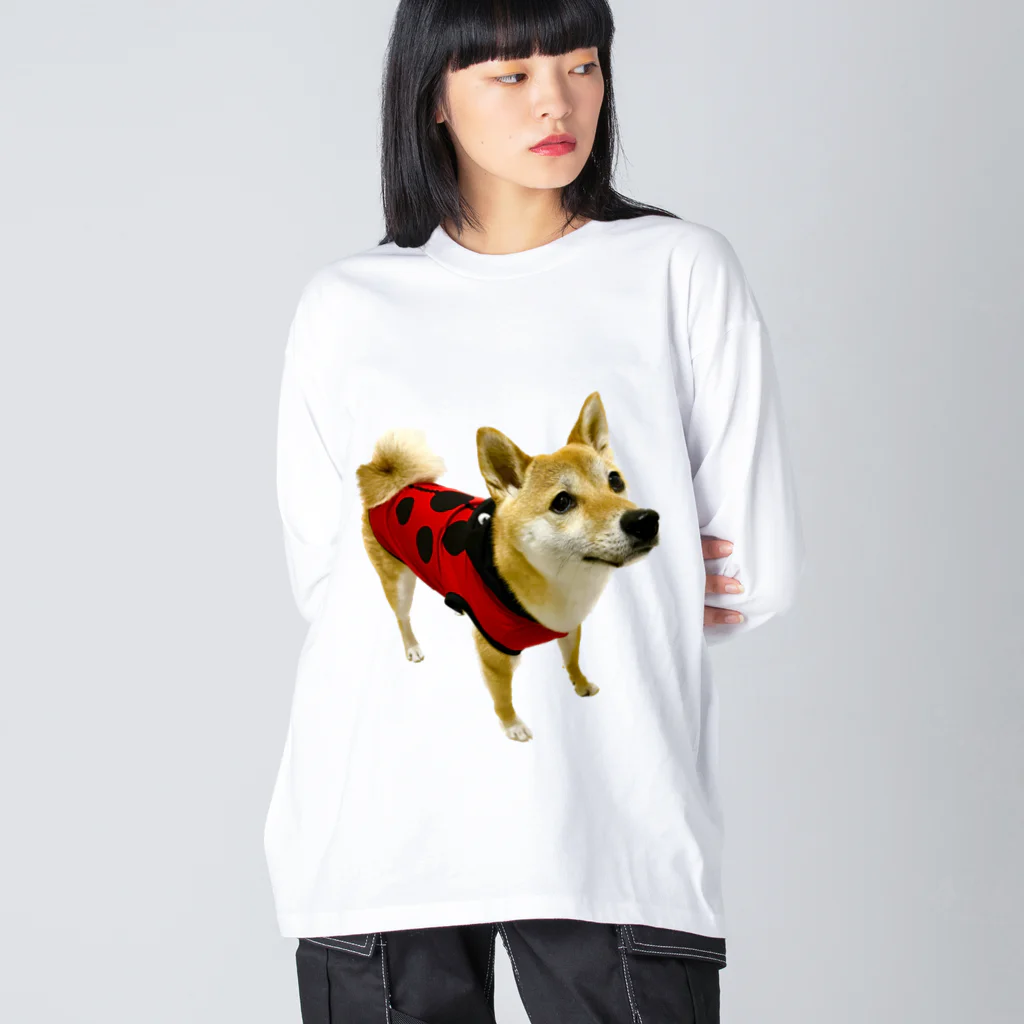 柴犬おかゆのグッズ販売店のてんとうむし　おかゆ ビッグシルエットロングスリーブTシャツ