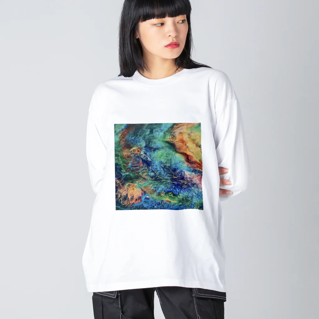 【抽象画】melty moon【フルイドアート】の恒星 Big Long Sleeve T-Shirt