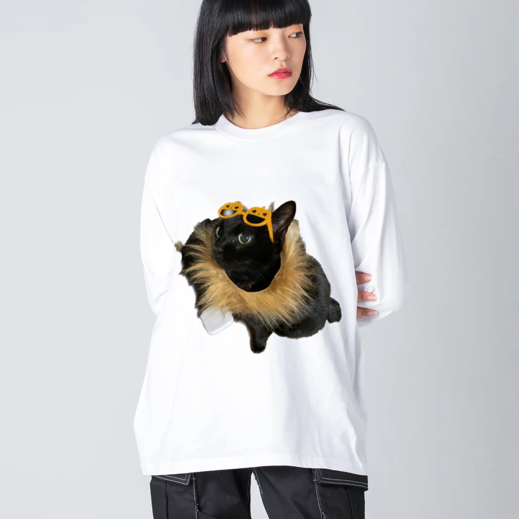 いくママ 猫との毎日のパリピイクラ ビッグシルエットロングスリーブTシャツ