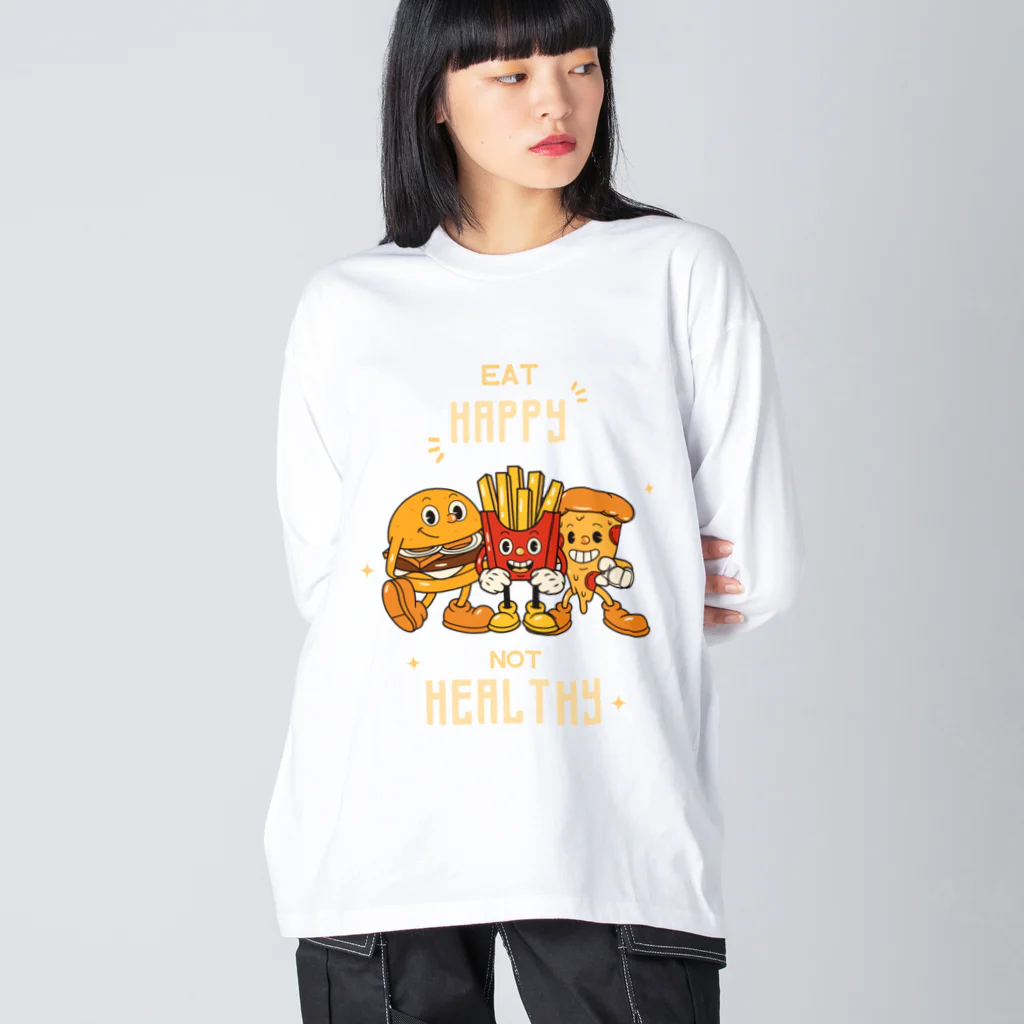 jamfish_goodiesのEAT HAPPY ビッグシルエットロングスリーブTシャツ