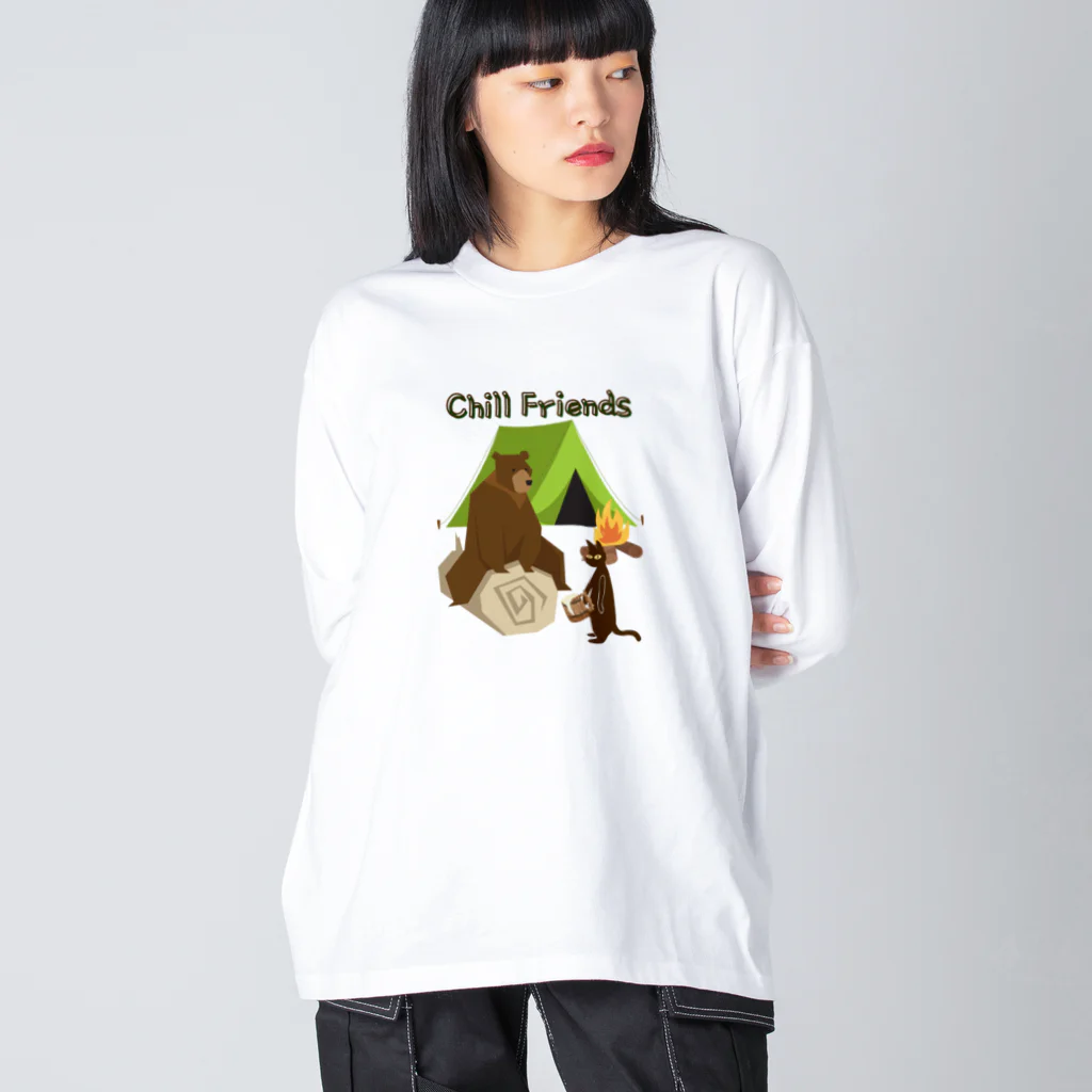 A&D Laid back lifeのChill friends  Big Long Sleeve T-Shirt