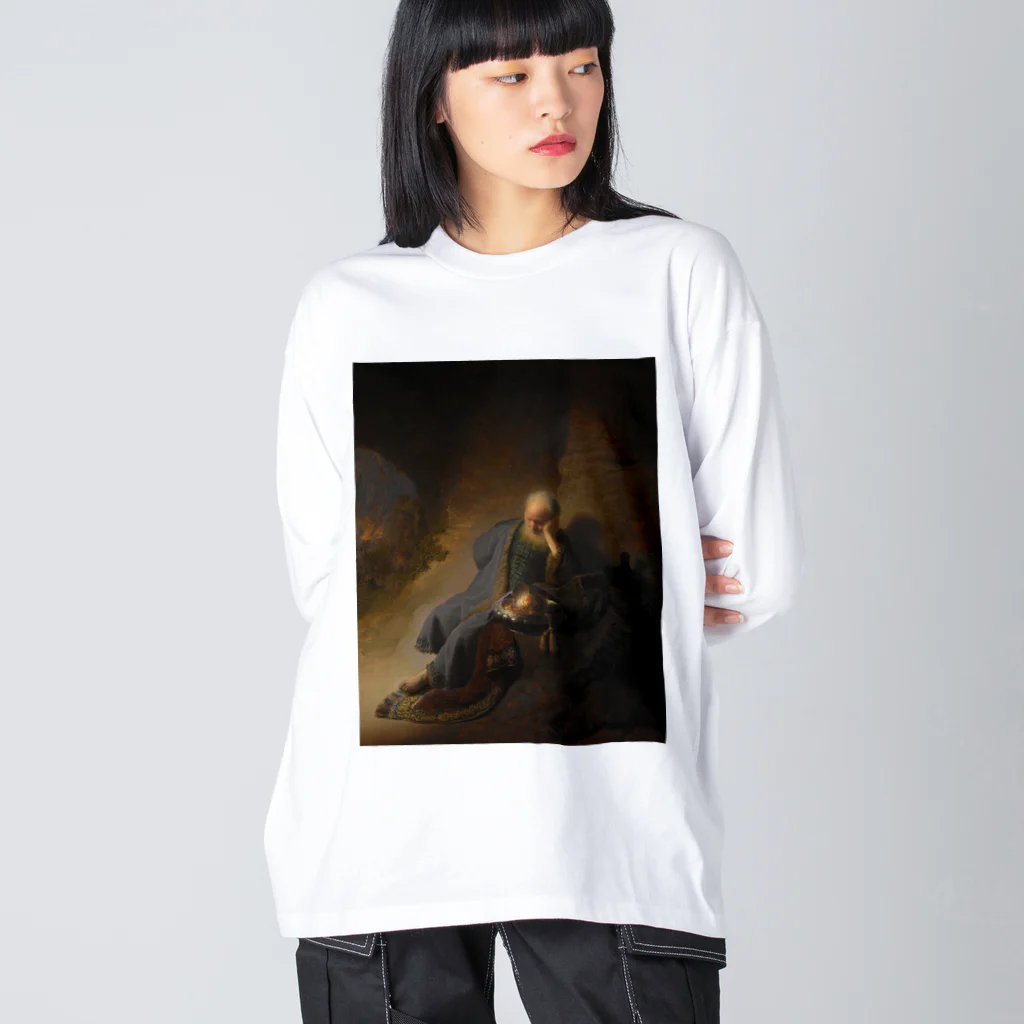 世界美術商店のエルサレムの滅亡を嘆くエレミヤ /  Jeremiah Lamenting the Destruction of Jerusalem Big Long Sleeve T-Shirt