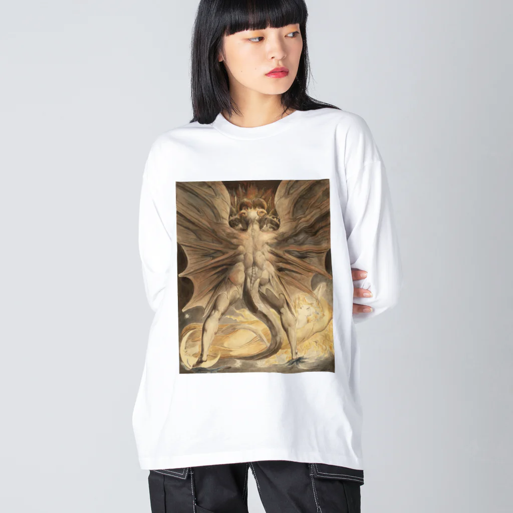世界美術商店の巨大な赤い龍と太陽を着た女 / Great Red Dragon and the Woman Clothed with the Sun Big Long Sleeve T-Shirt