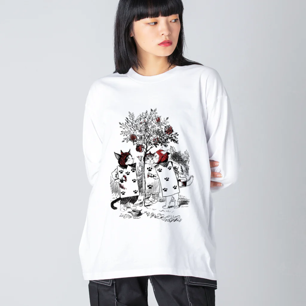 ユカイナミライ舎yukainamirai-miraixxxのトランプ猫兵 Big Long Sleeve T-Shirt