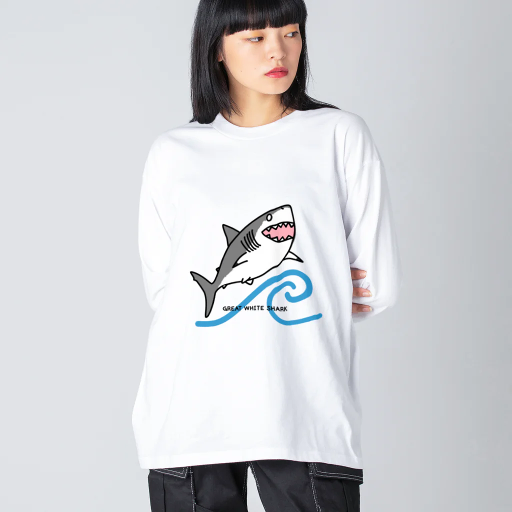 BLUENASHARKのホホジロザメ Big Long Sleeve T-Shirt