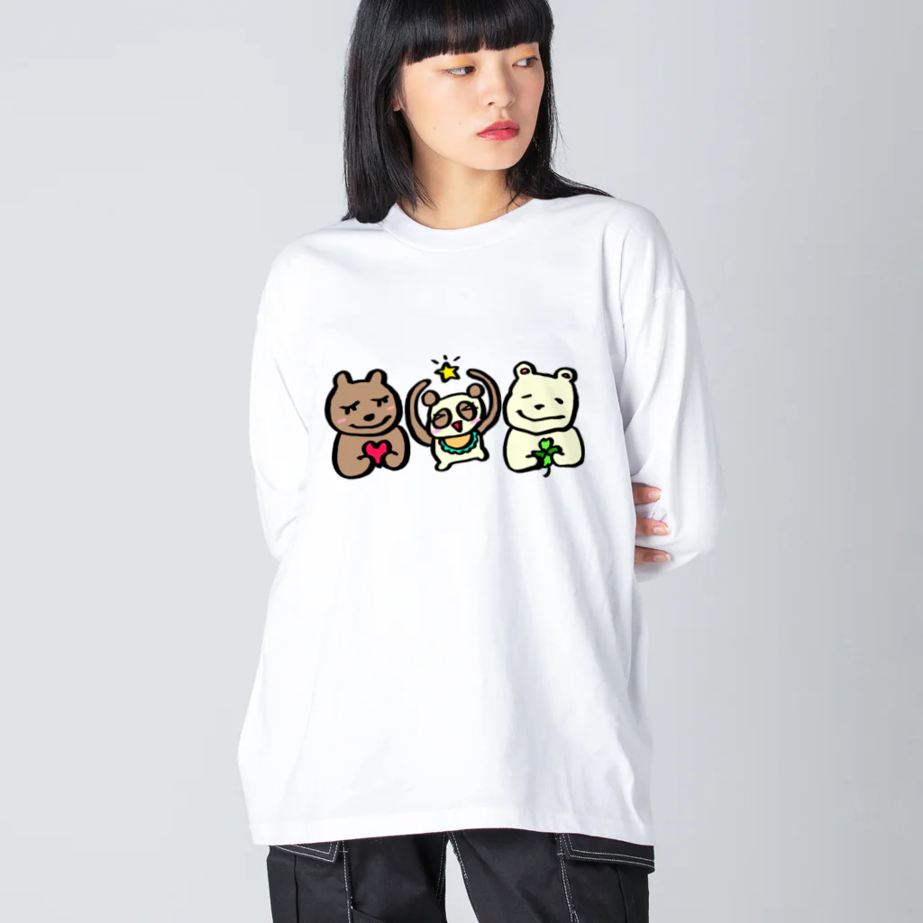 もののけCo.のくまくまファミリー Big Long Sleeve T-Shirt