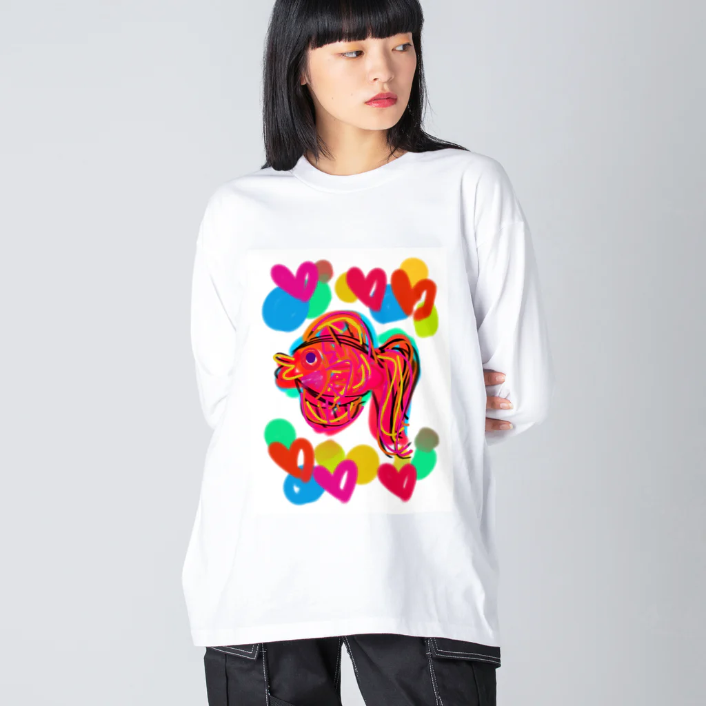 MAのカラフル金魚 Big Long Sleeve T-Shirt