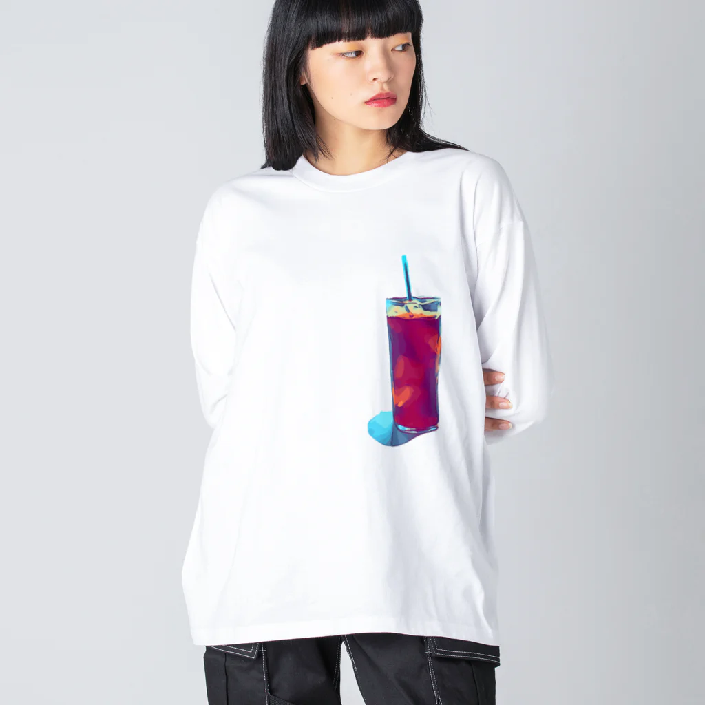 わらしゃんどのアイスコーヒー ビッグシルエットロングスリーブTシャツ