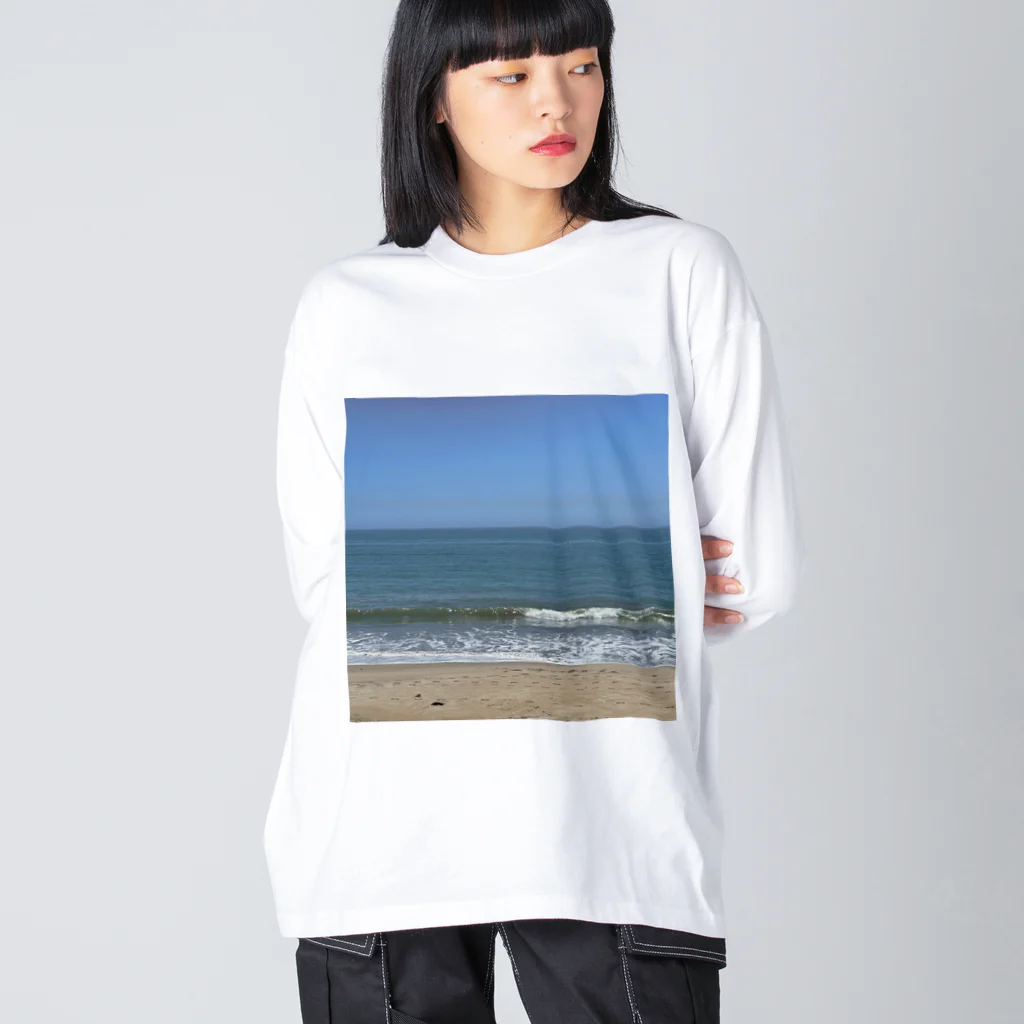 でおきしりぼ子の実験室の夏の日ー海バージョン ビッグシルエットロングスリーブTシャツ