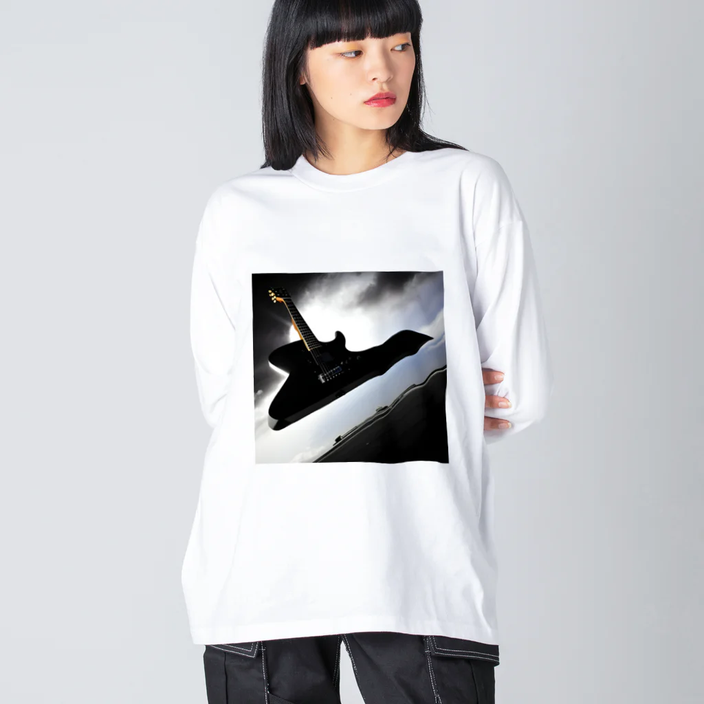 dolphineの空中に浮いてる巨大ギター Big Long Sleeve T-Shirt