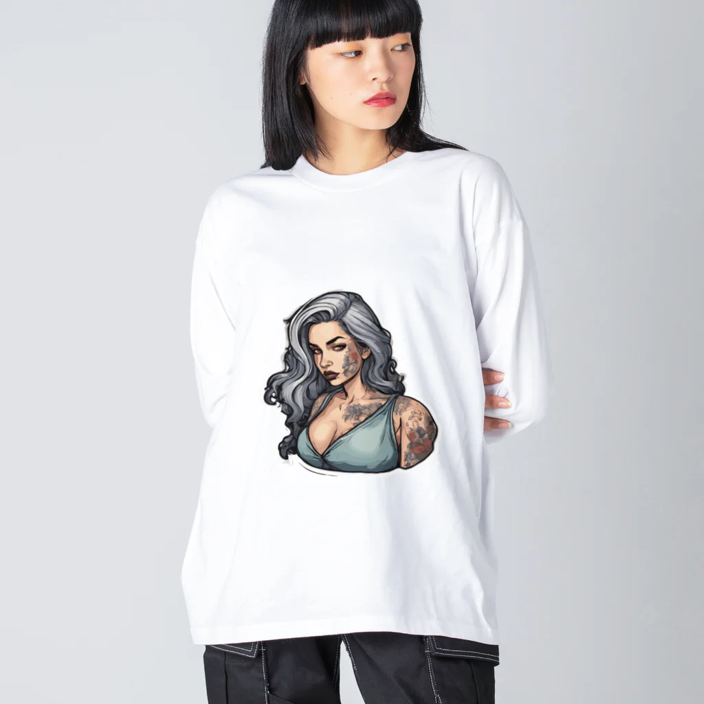 streetsnapのUrban Inked Chic、片面プリントTシャツ、期間限定 ビッグシルエットロングスリーブTシャツ