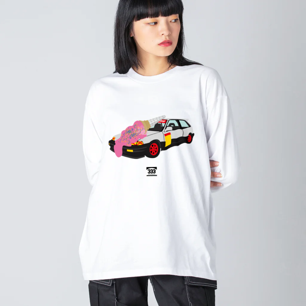 コンビニエンス333の旧車にアイス ビッグシルエットロングスリーブTシャツ