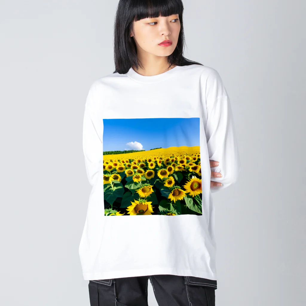 the blue seasonのヒマワリ畑 Big Long Sleeve T-Shirt