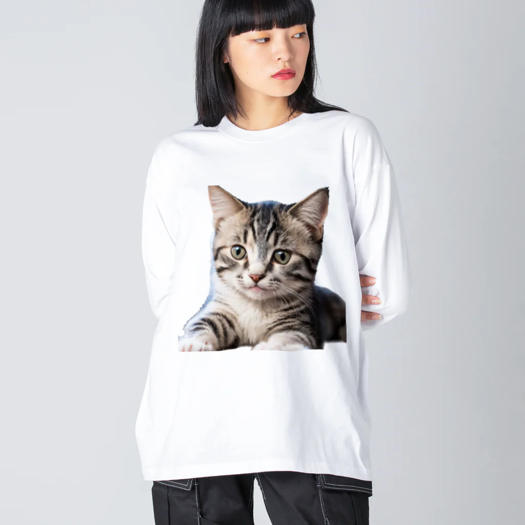 幸運を呼ぶ幸せ丸出しショップの幸運を呼ぶ可愛いネコちゃん Big Long Sleeve T-Shirt