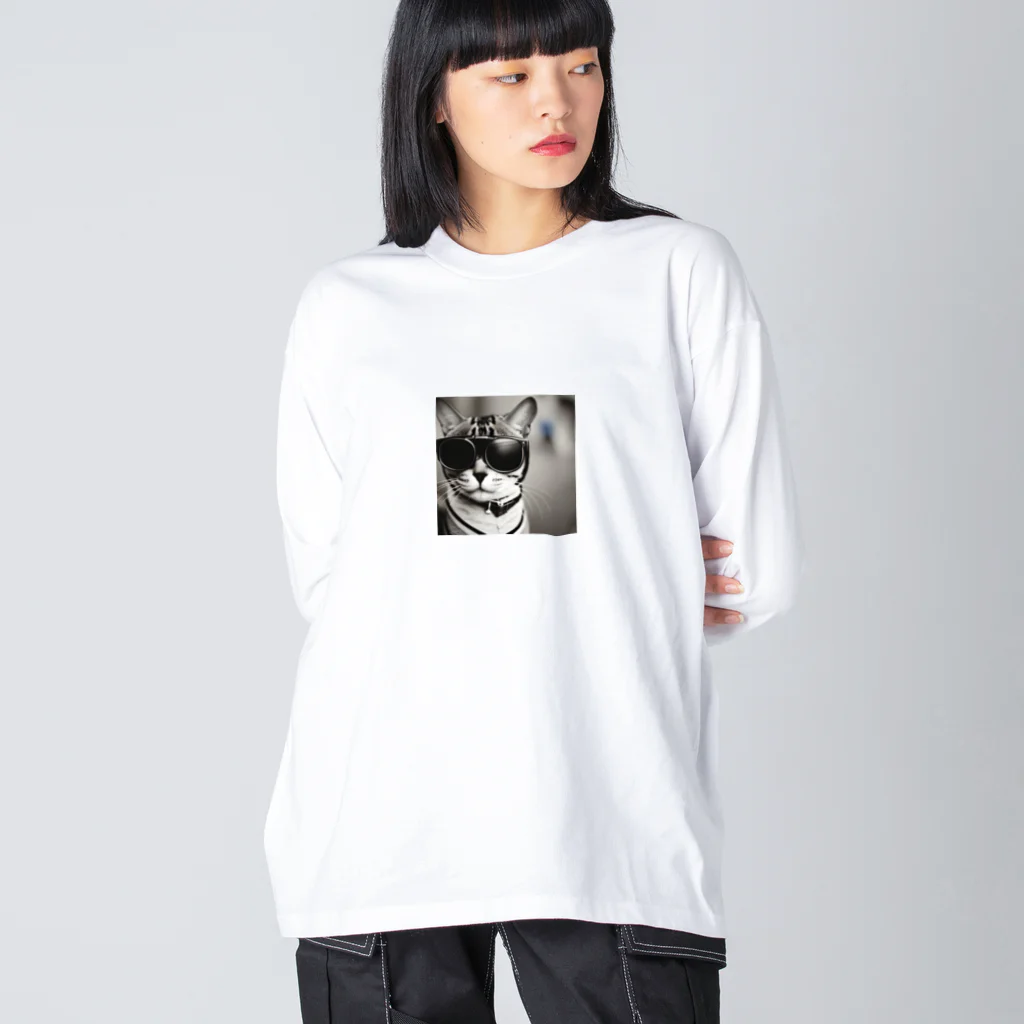 ニャーニャーニャーのサングラスネコ Big Long Sleeve T-Shirt