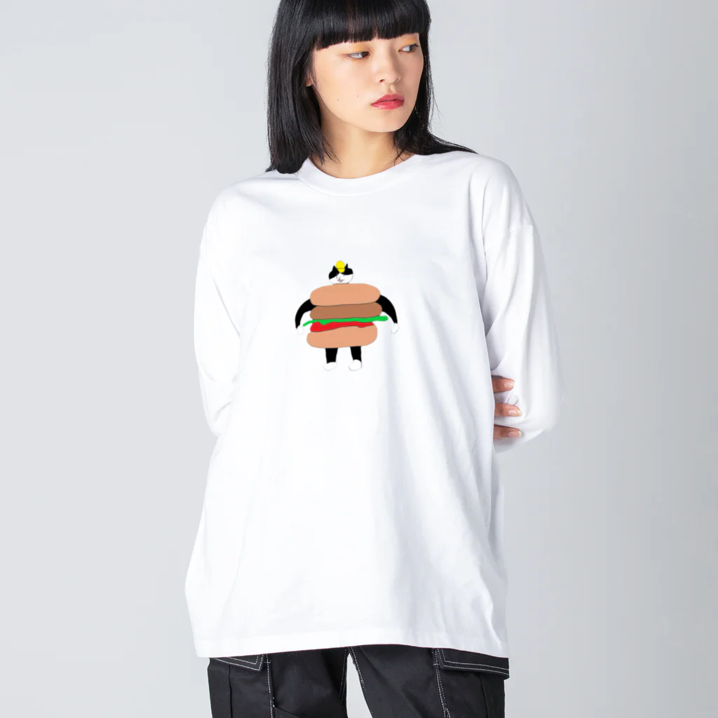 何の変哲もない井田のくーちゃんバーガー ビッグシルエットロングスリーブTシャツ