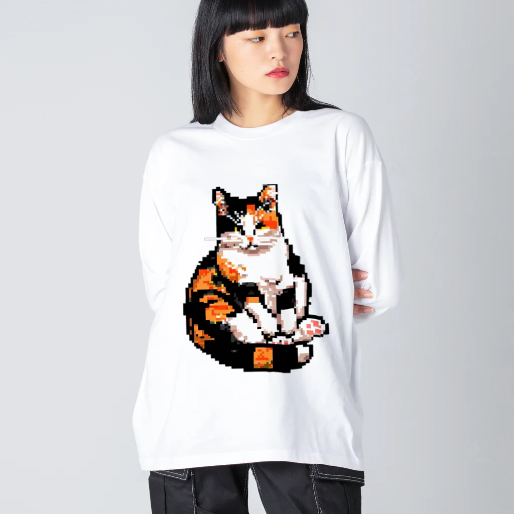 スタートライフ！のトリコロールドットキャット ビッグシルエットロングスリーブTシャツ