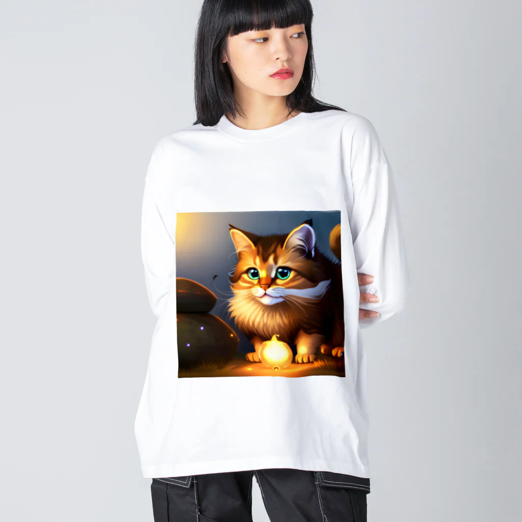 toshiオリジナルshopのフワフワにゃんこのイラストグッズ Big Long Sleeve T-Shirt