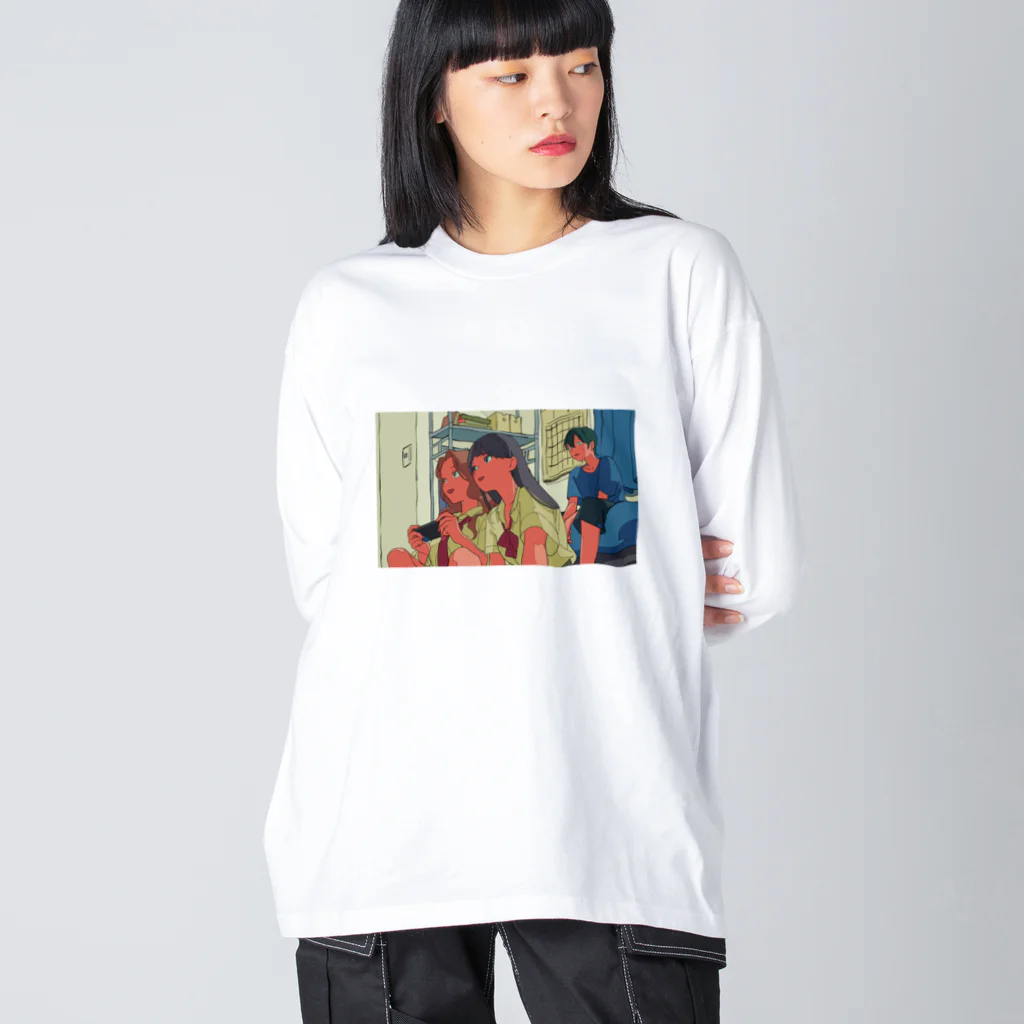 私立パラの丸高校のゲーム中のビッグシルエットロンT Big Long Sleeve T-Shirt