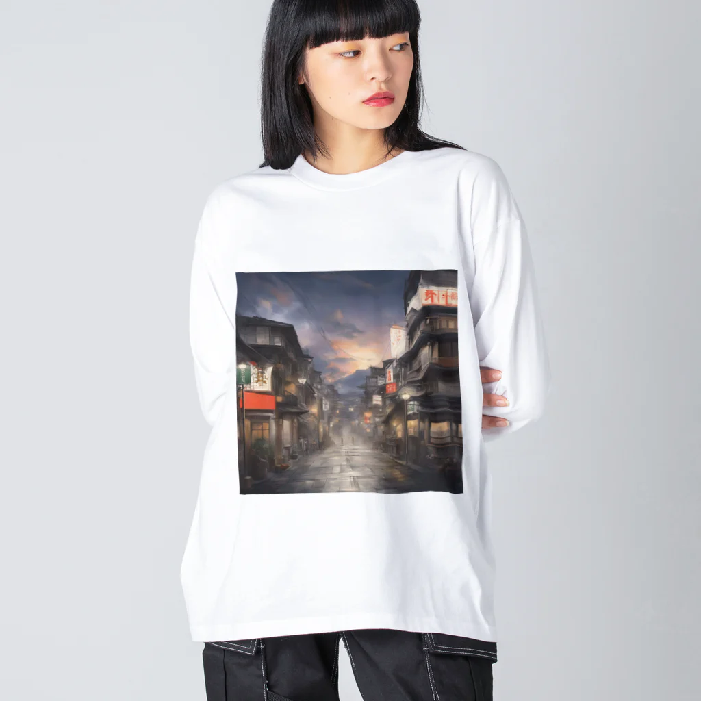 インスピレーションshopの日本の街並み Big Long Sleeve T-Shirt