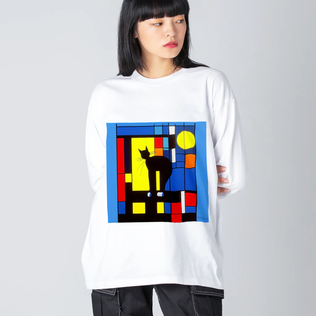 kota.の猫と月 Big Long Sleeve T-Shirt