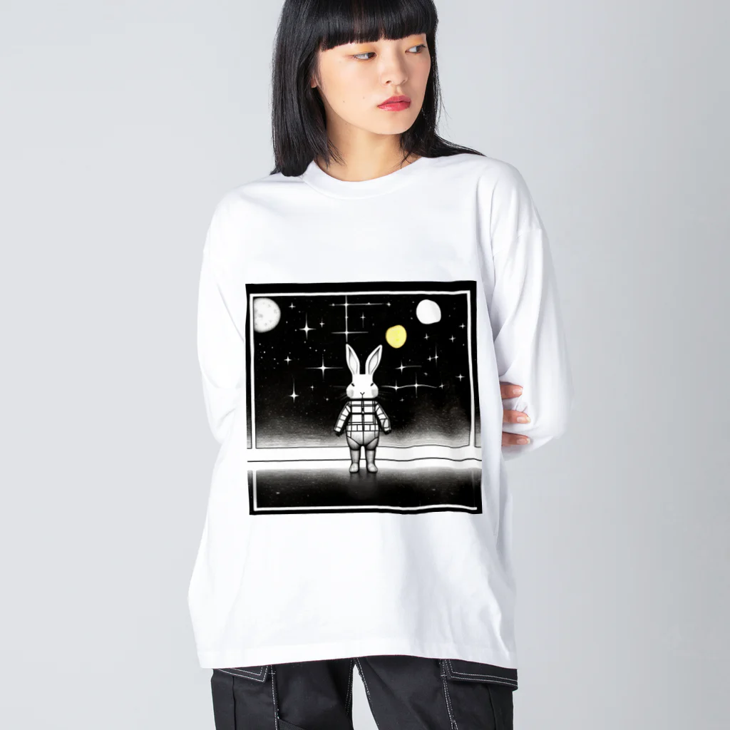 kota.の宇宙のうさぎ ビッグシルエットロングスリーブTシャツ