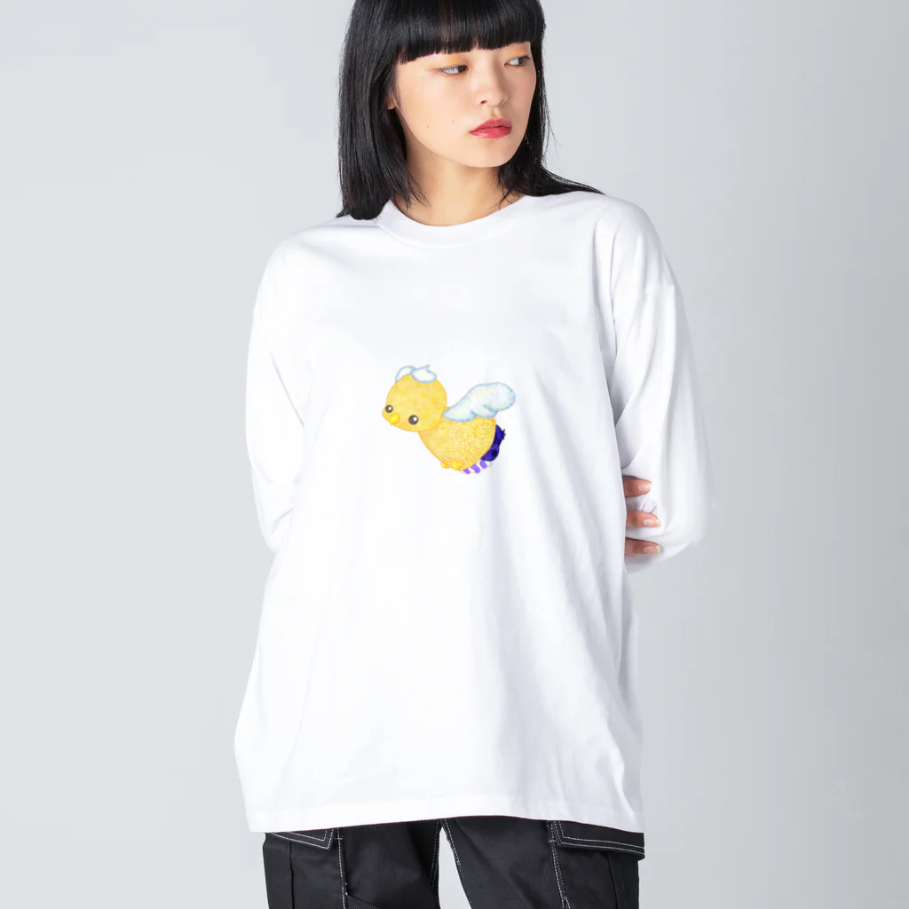 satoayaのアニマルカフェのフードアニマル　クレープバード ビッグシルエットロングスリーブTシャツ