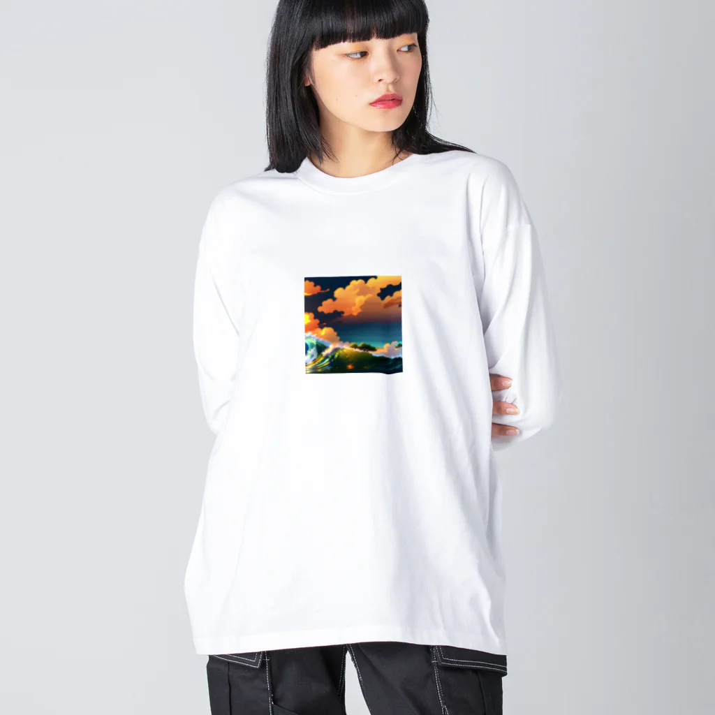 tetsuの海！朝日！ ビッグシルエットロングスリーブTシャツ