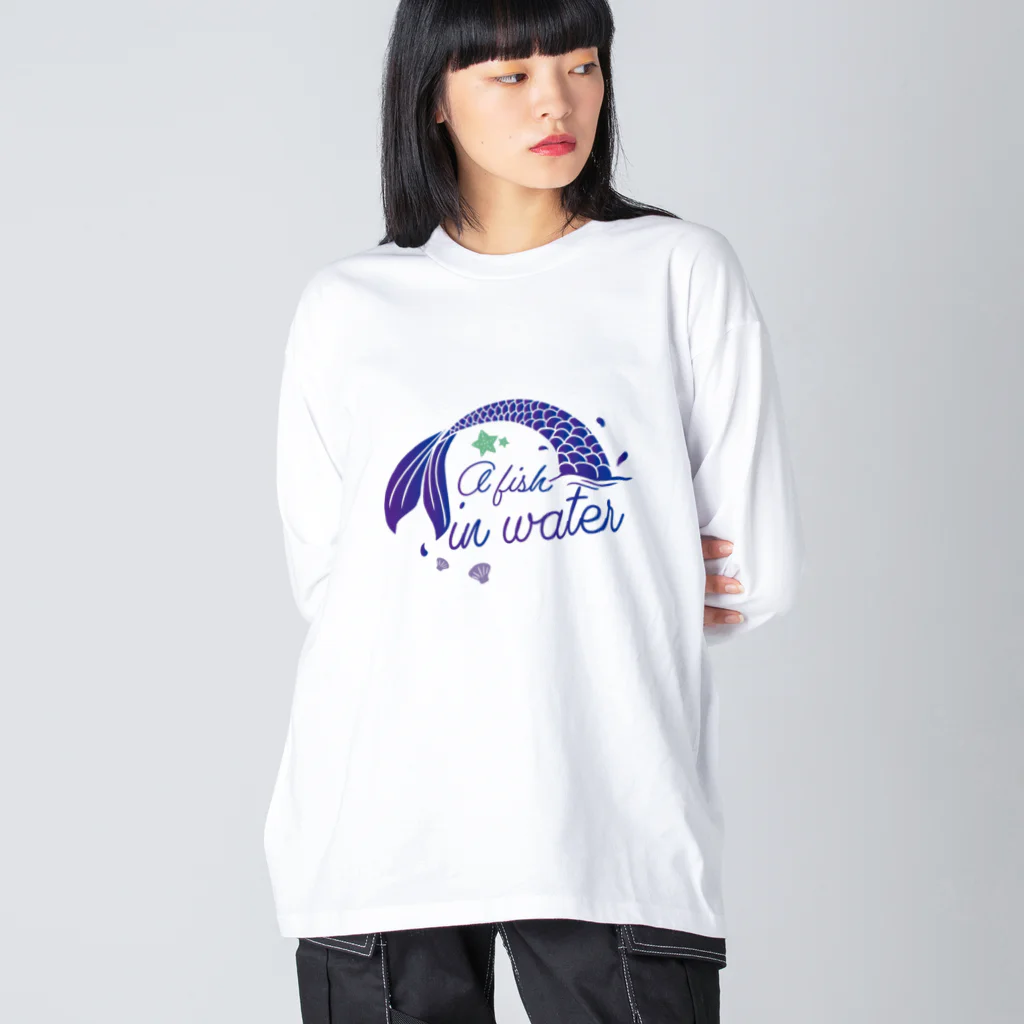 chicodeza by suzuriの人魚のマーク Big Long Sleeve T-Shirt