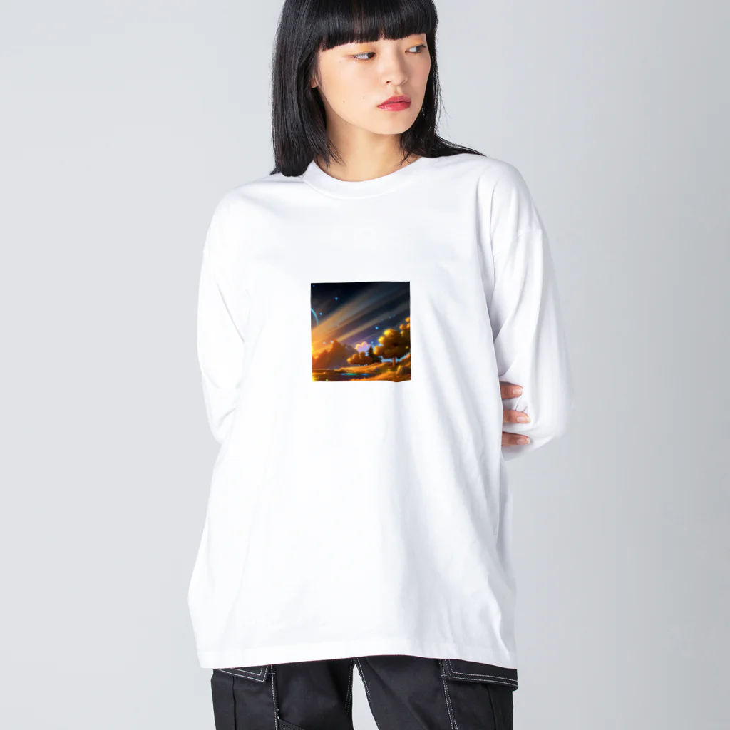 幻想のphotogrammarの幻想的な星空のイラストグッズ ビッグシルエットロングスリーブTシャツ