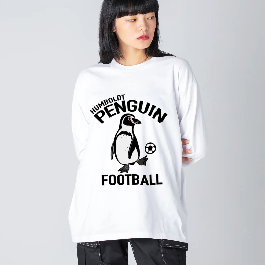 map5（マップファイブ）デザイン・ライセンス・ストック　のペンギン・サッカー・PENGIN・イラスト・デザイン・Tシャツ・アニマル・フンボルトペンギン・スポーツ・動物・アイテム・グッズ・FOOTBALL Big Long Sleeve T-Shirt