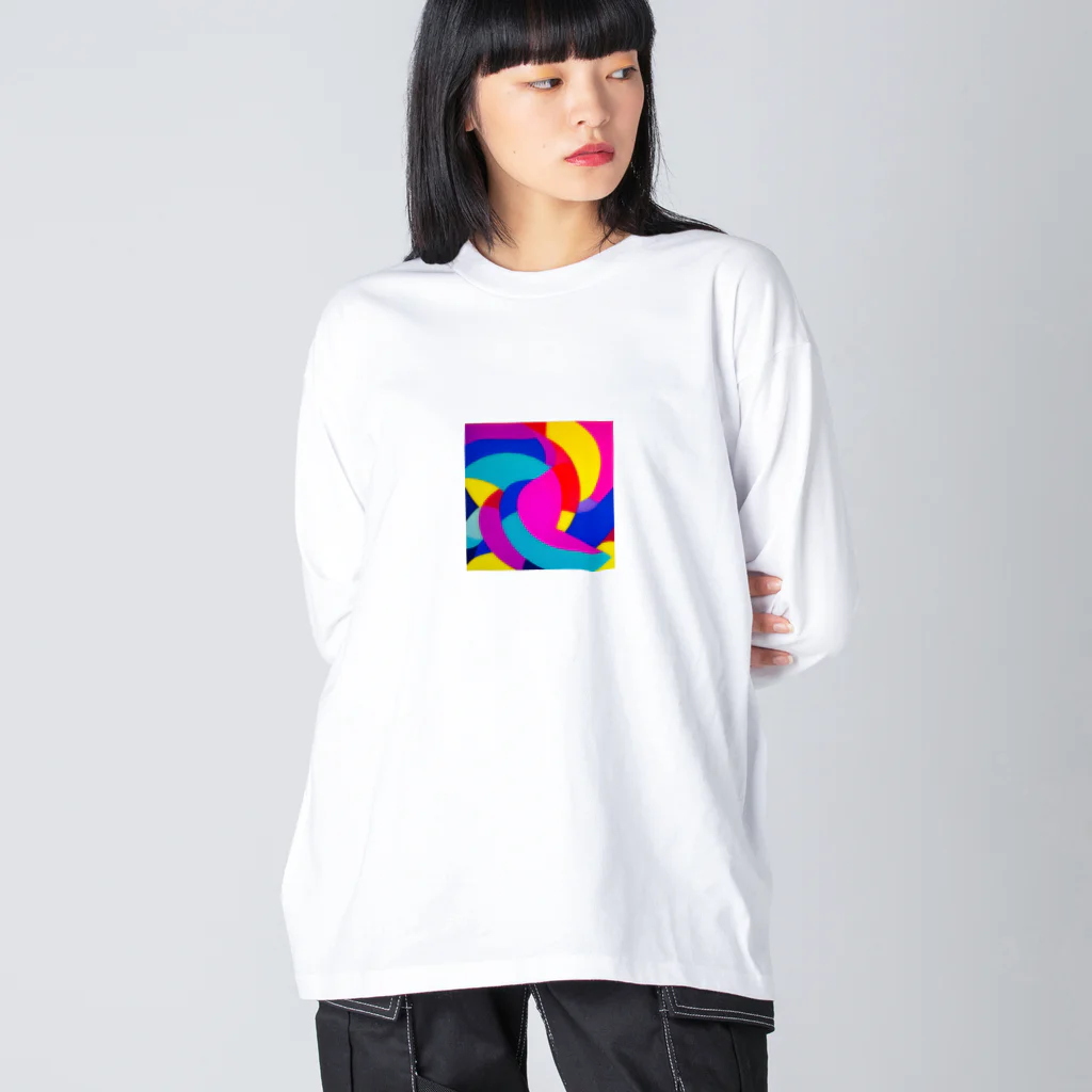 おしゃれなシティグッズの色鮮やかおしゃれアート ビッグシルエットロングスリーブTシャツ