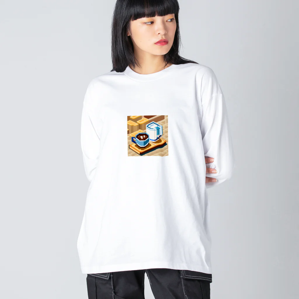 cunissaのドット絵コーヒーと電気ポット Big Long Sleeve T-Shirt